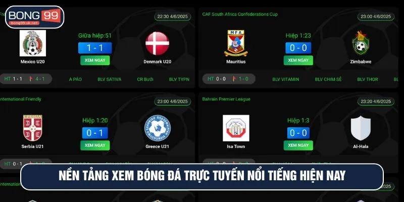 Nền tảng xem bóng đá trực tuyến nổi tiếng hiện nay